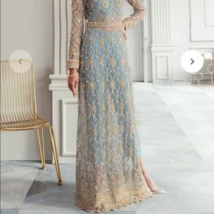 Kanwal Malik 3 piece outfit includ shirt, slip and pants.